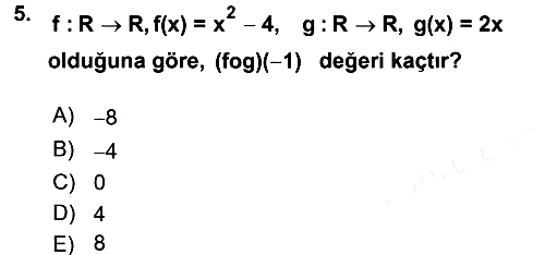 Matematik 1 2015-2016 Tek Ders Sınavı - 5. soru