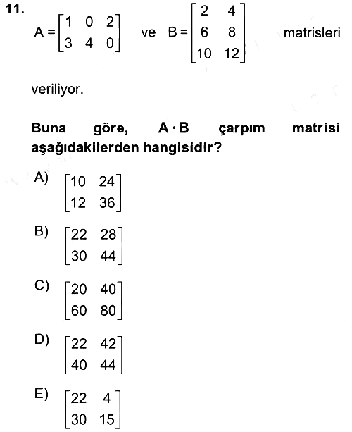 Matematik 1 2015-2016 Tek Ders Sınavı - 11. soru