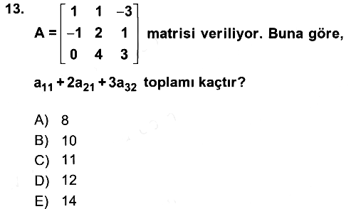 Matematik 1 2015-2016 Tek Ders Sınavı - 13. soru