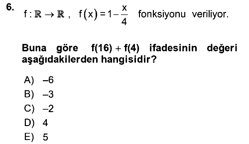 Matematik 1 2021-2022 Ara Sınav - 6. soru