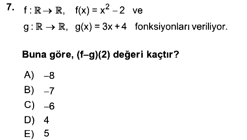 Matematik 1 2021-2022 Ara Sınav - 7. soru