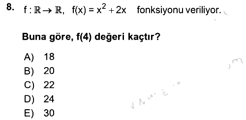Matematik 1 2021-2022 Ara Sınav - 8. soru