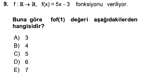 Matematik 1 2021-2022 Ara Sınav - 9. soru