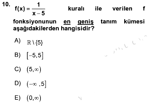 Matematik 1 2021-2022 Ara Sınav - 10. soru