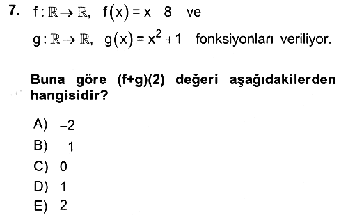Matematik 1 2022-2023 Ara Sınav - 7. soru