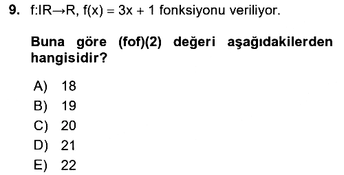 Matematik 1 2022-2023 Ara Sınav - 9. soru