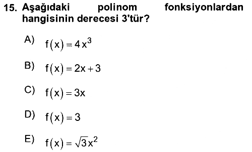 Matematik 1 2022-2023 Ara Sınav - 15. soru