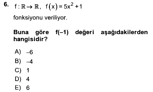 Matematik 1 2025-2026 Ara Sınav - 6. soru