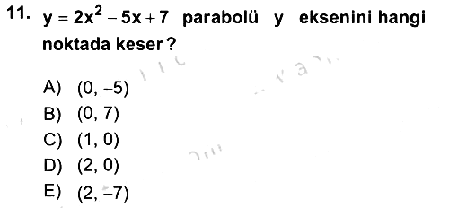 Matematik 1 2025-2026 Ara Sınav - 11. soru