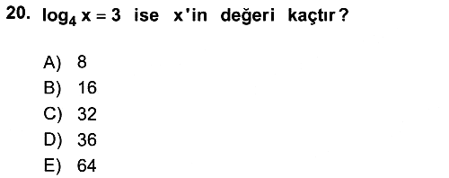 Matematik 1 2025-2026 Ara Sınav - 20. soru
