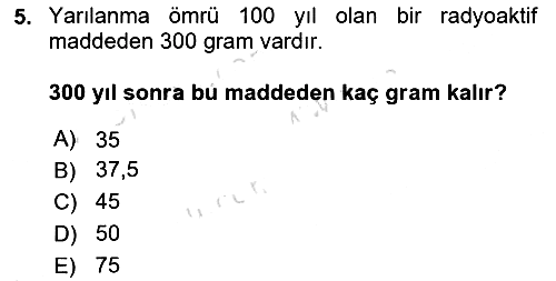 Matematik 1 2022-2023 Dönem Sonu Sınavı - 5. soru