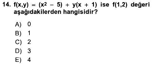Matematik 1 2022-2023 Dönem Sonu Sınavı - 14. soru