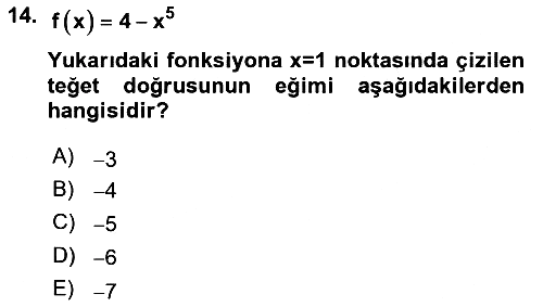 Matematik 1 2021-2022 Yaz Okulu Sınavı - 14. soru