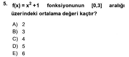 Matematik 2 2018-2019 3 Ders Sınavı - 5. soru