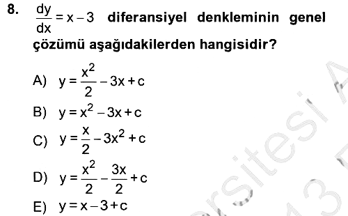 Matematik 2 2012-2013 Ara Sınav - 8. soru