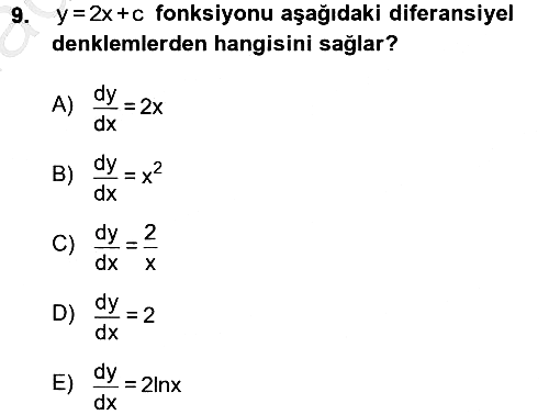 Matematik 2 2012-2013 Ara Sınav - 9. soru