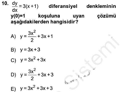 Matematik 2 2012-2013 Ara Sınav - 10. soru