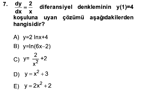 Matematik 2 2013-2014 Ara Sınav - 7. soru