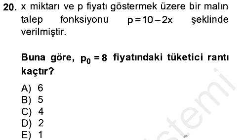 Matematik 2 2014-2015 Ara Sınav - 20. soru