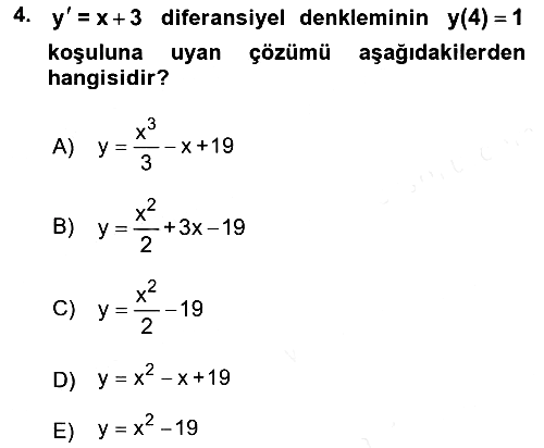 Matematik 2 2015-2016 Ara Sınav - 4. soru