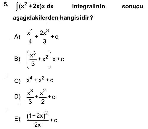 Matematik 2 2015-2016 Ara Sınav - 5. soru