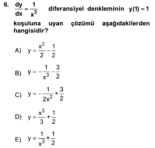 Matematik 2 2015-2016 Ara Sınav - 6. soru