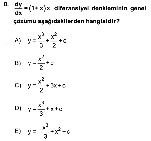 Matematik 2 2015-2016 Ara Sınav - 8. soru