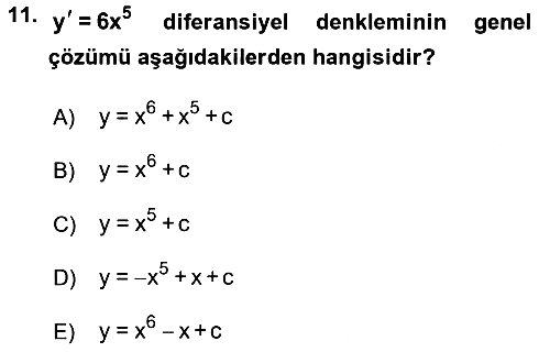 Matematik 2 2015-2016 Ara Sınav - 11. soru