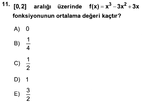 Matematik 2 2016-2017 Ara Sınav - 11. soru
