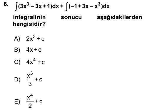 Matematik 2 2017-2018 Ara Sınav - 6. soru