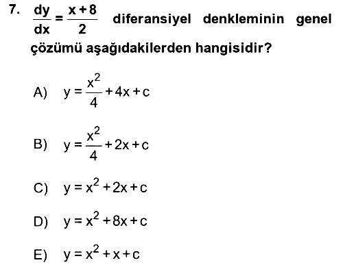 Matematik 2 2017-2018 Ara Sınav - 7. soru