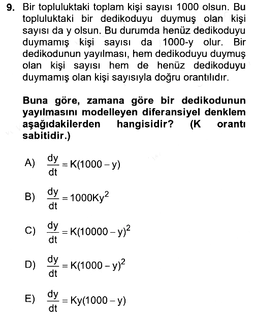 Matematik 2 2017-2018 Ara Sınav - 9. soru