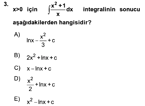Matematik 2 2021-2022 Ara Sınav - 3. soru