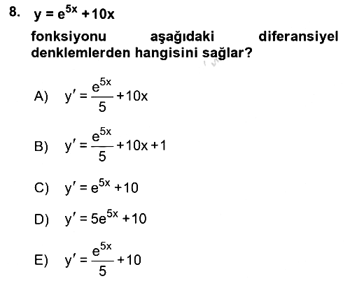 Matematik 2 2021-2022 Ara Sınav - 8. soru