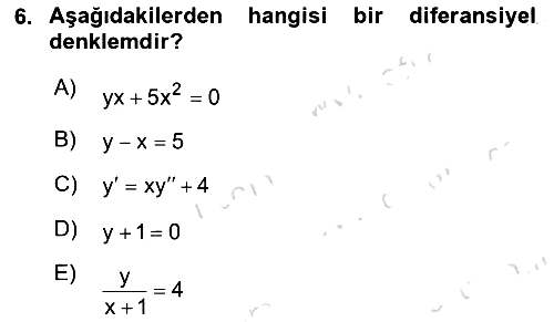 Matematik 2 2023-2024 Ara Sınav - 6. soru