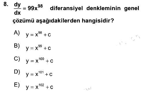 Matematik 2 2023-2024 Ara Sınav - 8. soru