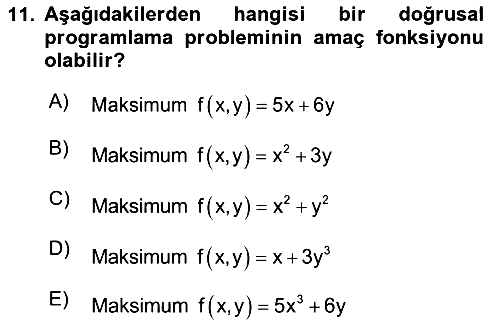 Matematik 2 2023-2024 Ara Sınav - 11. soru