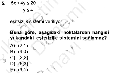 Matematik 2 2013-2014 Dönem Sonu Sınavı - 5. soru