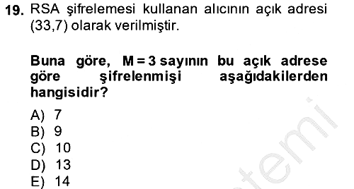 Matematik 2 2014-2015 Dönem Sonu Sınavı - 19. soru