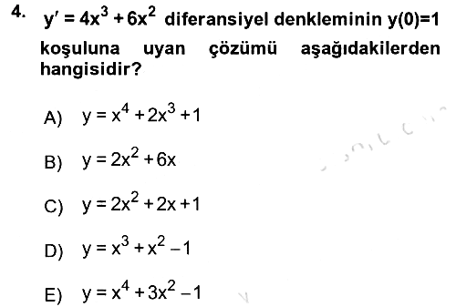 Matematik 2 2016-2017 Dönem Sonu Sınavı - 4. soru