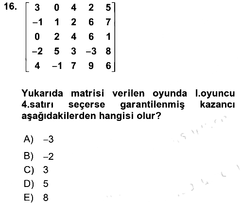 Matematik 2 2016-2017 Dönem Sonu Sınavı - 16. soru