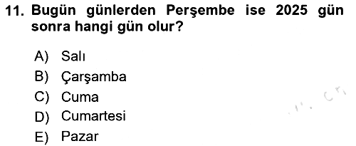 Matematik 2 2024-2025 Dönem Sonu Sınavı - 11. soru