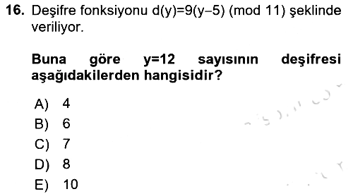 Matematik 2 2024-2025 Dönem Sonu Sınavı - 16. soru