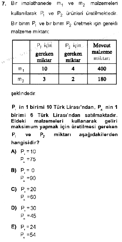 Matematik 2 2012-2013 Tek Ders Sınavı - 7. soru
