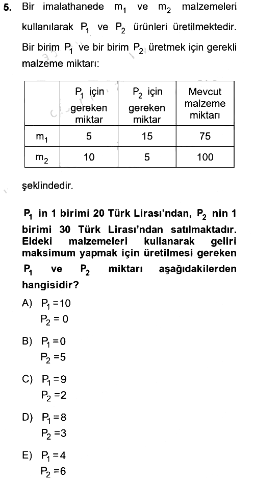 Matematik 2 2013-2014 Tek Ders Sınavı - 5. soru
