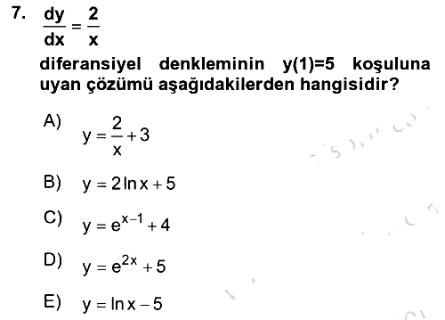 Matematik 2 2024-2025 Ara Sınav - 7. soru