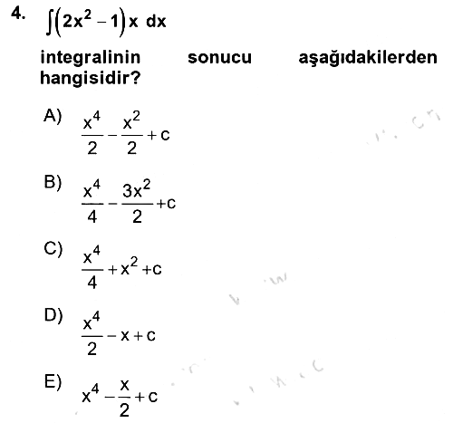 Matematik 2 2025-2026 Ara Sınav - 4. soru