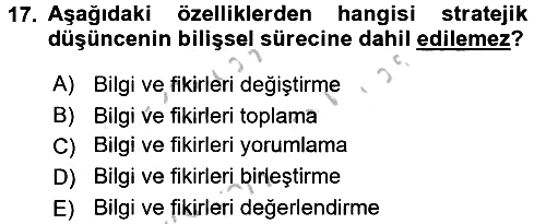Müşteri İlişkileri Yönetimi 2016-2017 Ara Sınav - 17. soru