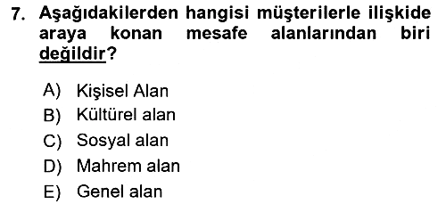 Müşteri İlişkileri Yönetimi 2023-2024 Ara Sınav - 7. soru