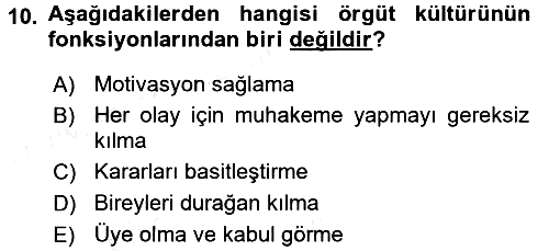 Müşteri İlişkileri Yönetimi 2018-2019 Dönem Sonu Sınavı - 10. soru